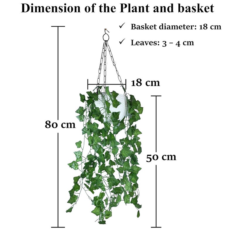 Tdas Artificial Plants With Pot Leaves Hanging Ivy Garlands Plant Greenery Vine Creeper Home Decor Door Wall Balcony Decoration Party Festival Craft Design2 Plastic - Image 2