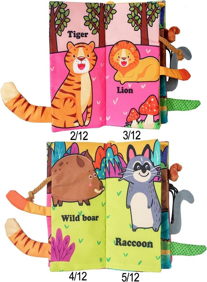 KolorFish Soft Baby Books Toys 0-3-6-12 Months, 3D Touch and Feel Crinkle Books for Babies, Newborn Infants & Toddlers, Early Development Interactive Car & Stroller Soft Toys (Animal World) - Image 2