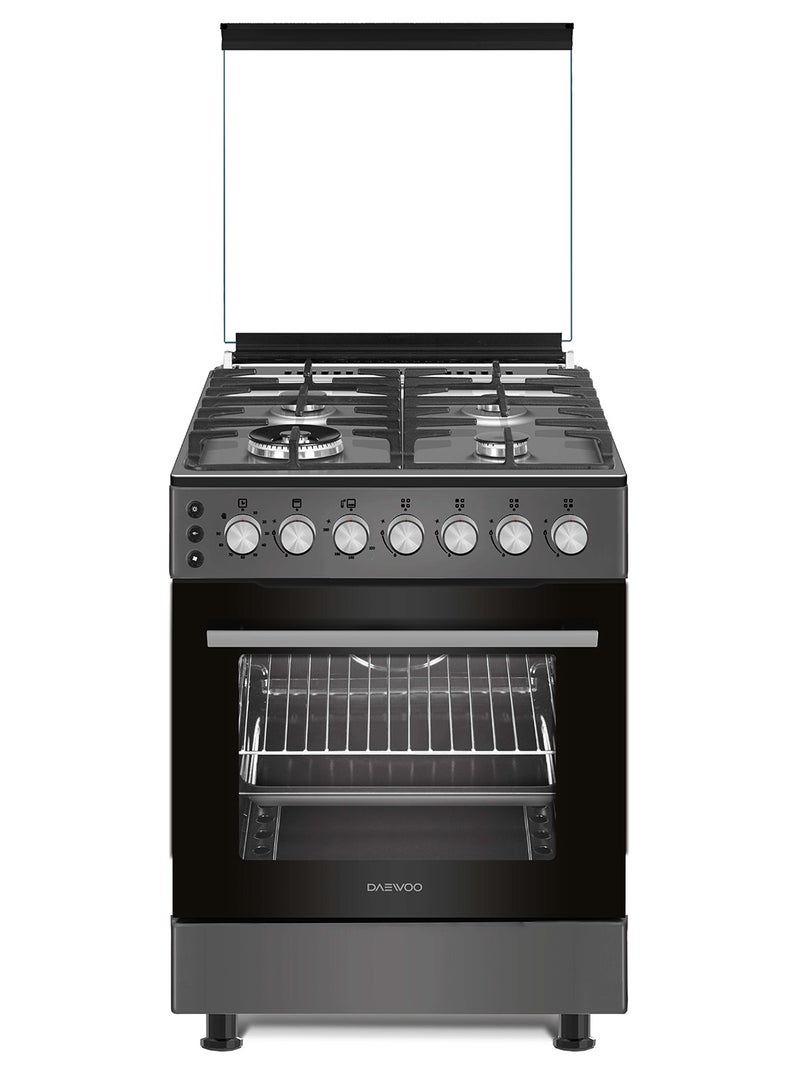 DAEWOO 60X60Cm Freestanding Gas Cooker, 4 Gas Sabaf Burners, Full Safety with Auto Ignition, Gas Oven & Gas grill, Convection Fan, Cooling Fan, BBQ Rotisserie, Closed Door Grilling, Oven Light - Made In Türkiye - 1 Year Warranty - Image 1