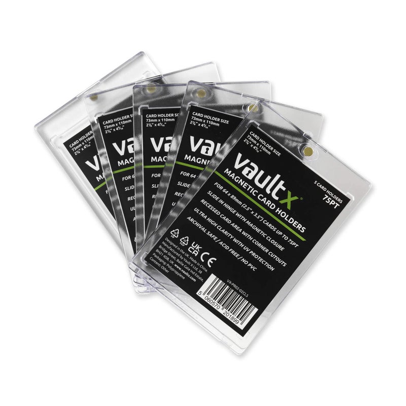 Vault X Magnetic Card Holders 75pt for Trading Cards, One Touch Hard Cases with UV Protection, Clear Display for Collectible Card Games, Sports, TCG (5 Pack) - Image 3
