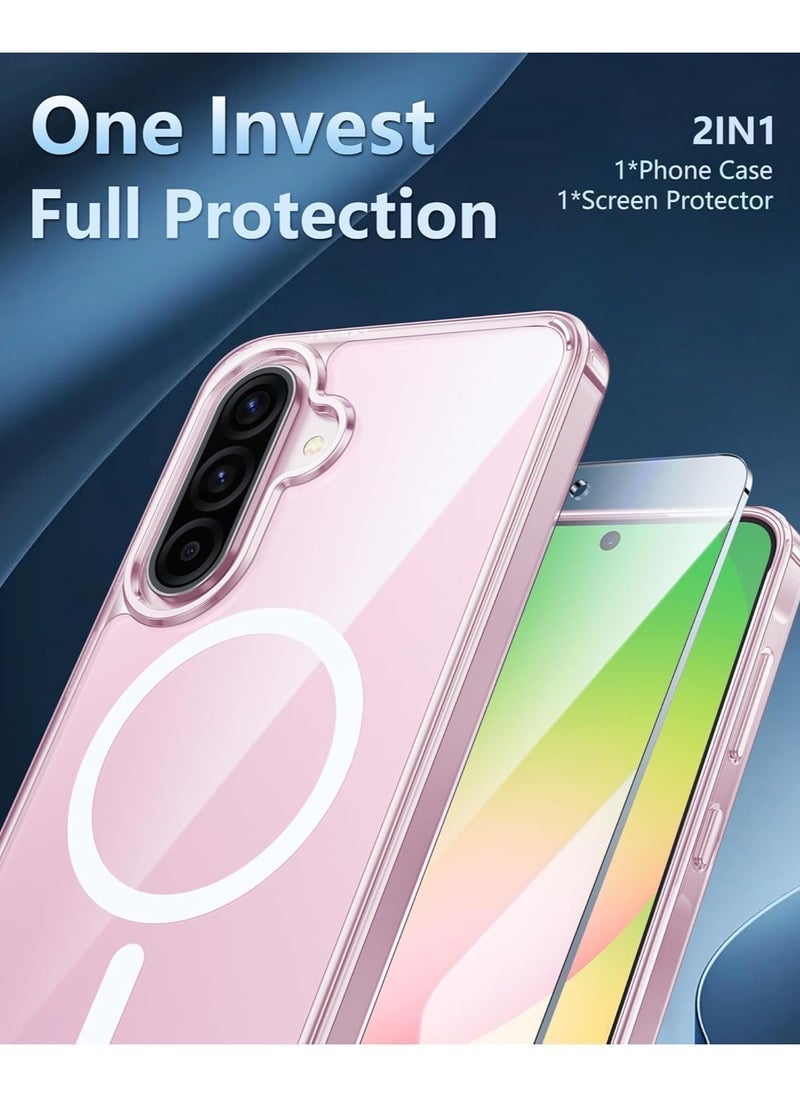 Raxoom 2 in 1 Samsung A56 5G Case Compatible with Magsafe Anti Yellow with Screen Protector,ShockProof Cover for Samsung Galaxy A56 5G (2025) - Image 2