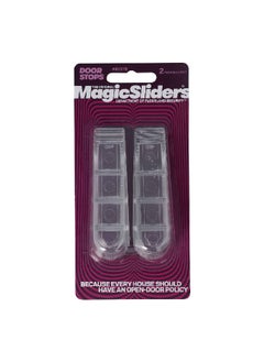 Magic Sliders 2-Piece Translucent Door Stops Clear 18.2 x 3 x 8.8 cm 80378  - Image 1