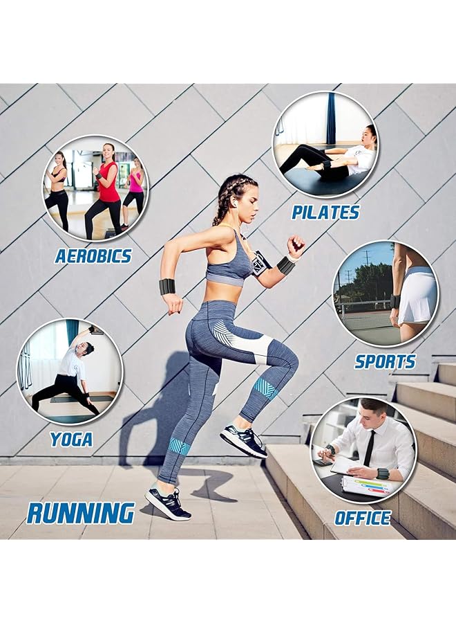 Rightsure 2 Wrist Weights Adjustable Wrist and Ankle Weights 2lbs Each Durable Wrist Weights for Women and Men Portable Weighted Cuffs for Home and Office Walking Yoga Dance Barre Gym - Image 5