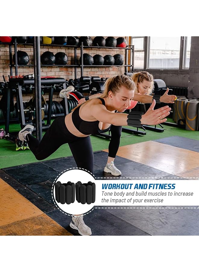 Rightsure 2 Wrist Weights Adjustable Wrist and Ankle Weights 2lbs Each Durable Wrist Weights for Women and Men Portable Weighted Cuffs for Home and Office Walking Yoga Dance Barre Gym - Image 4