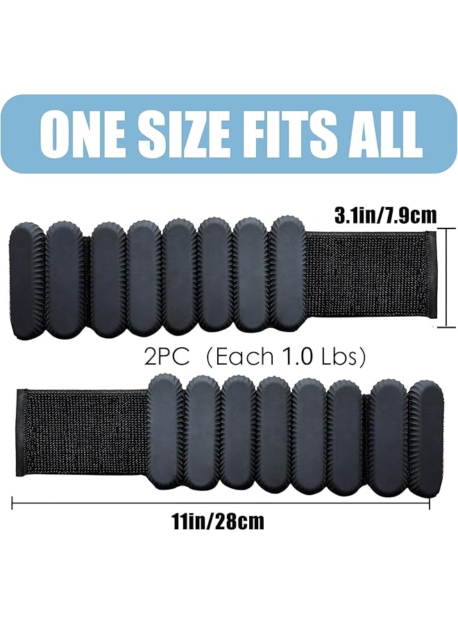 Rightsure 2 Wrist Weights Adjustable Wrist and Ankle Weights 2lbs Each Durable Wrist Weights for Women and Men Portable Weighted Cuffs for Home and Office Walking Yoga Dance Barre Gym - Image 2