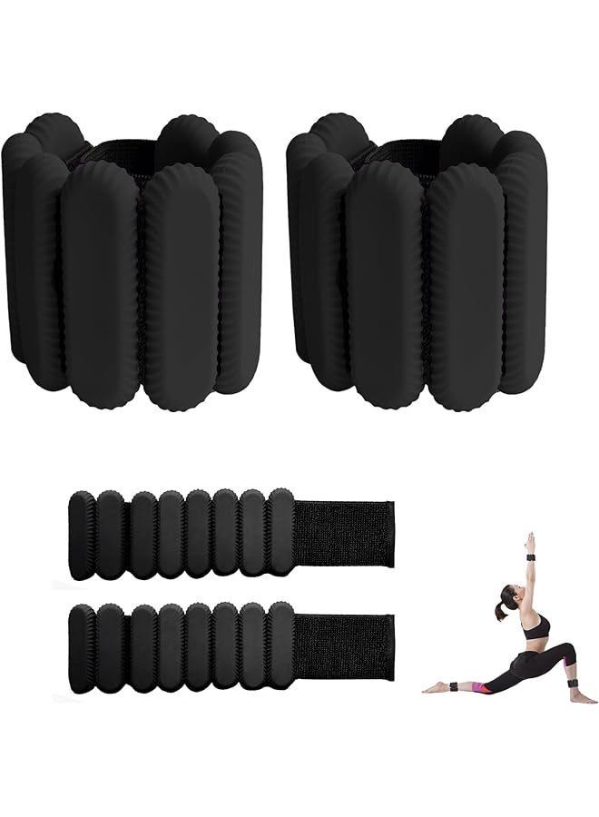 Rightsure 2 Wrist Weights Adjustable Wrist and Ankle Weights 2lbs Each Durable Wrist Weights for Women and Men Portable Weighted Cuffs for Home and Office Walking Yoga Dance Barre Gym - Image 1
