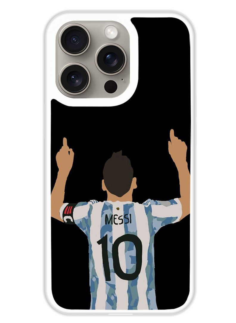 Theodor Protective Case Cover For APPLE IPHONE 15 Pro Max Messi (3) (White Bumper) - Image 1