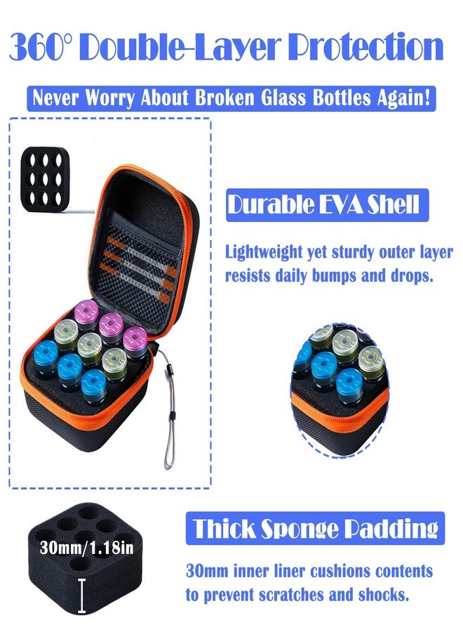 JFGLORIX Insulin Fridge Holder Storage Case Insulin Vial Protector Holder Insulin Cooler Travel Case Organizer Fits Standard 10ml U-100 Vials,Orange (9 Slots) - Image 2
