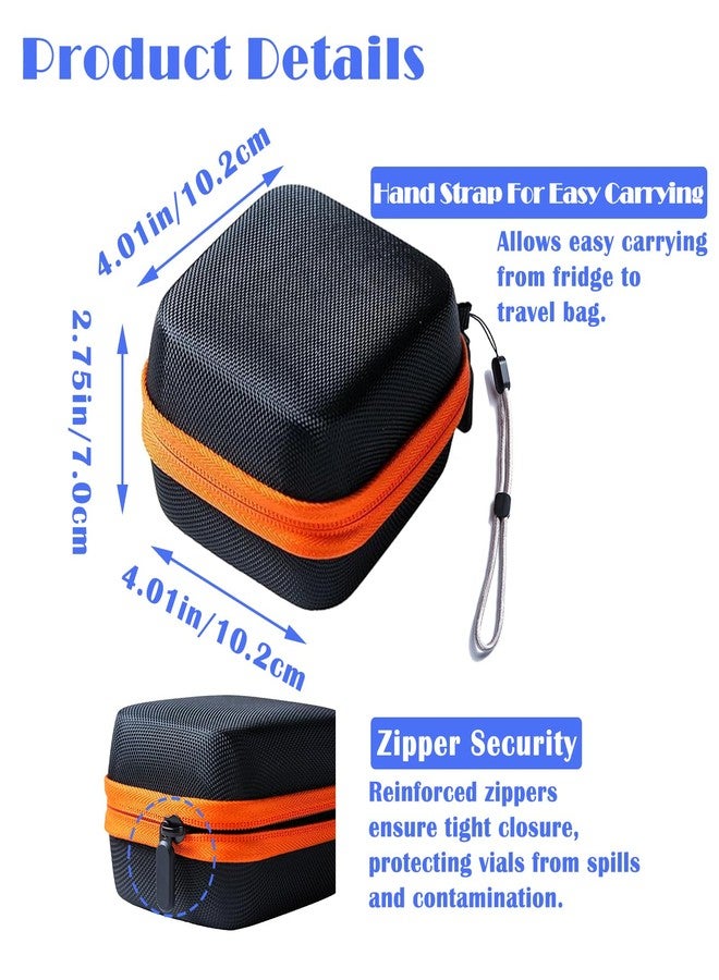 JFGLORIX Insulin Fridge Holder Storage Case Insulin Vial Protector Holder Insulin Cooler Travel Case Organizer Fits Standard 10ml U-100 Vials,Orange (9 Slots) - Image 4