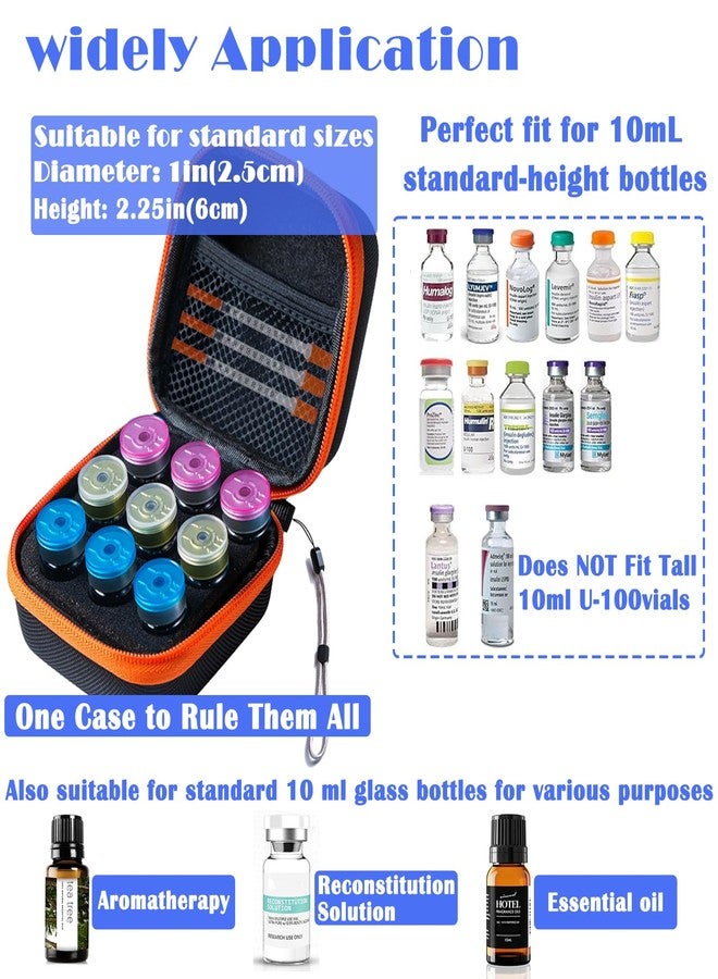 JFGLORIX Insulin Fridge Holder Storage Case Insulin Vial Protector Holder Insulin Cooler Travel Case Organizer Fits Standard 10ml U-100 Vials,Orange (9 Slots) - Image 5