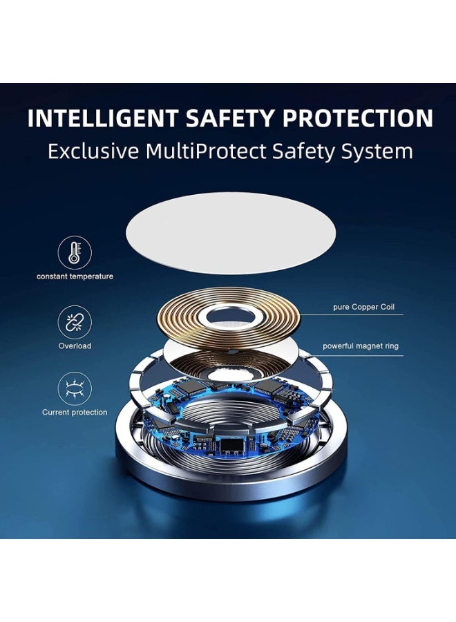 MUNTAQI شاحن لاسلكي سريع مغناطيسي احترافي – لوحة شحن كهربائية معتمدة Qi بقوة 15 واط مع محاذاة مغناطيسية قوية، تصميم فائق النحافة – متوافق مع سلسلة iPhone 15/14/13/12 وأجهزة MagSafe - Image 2