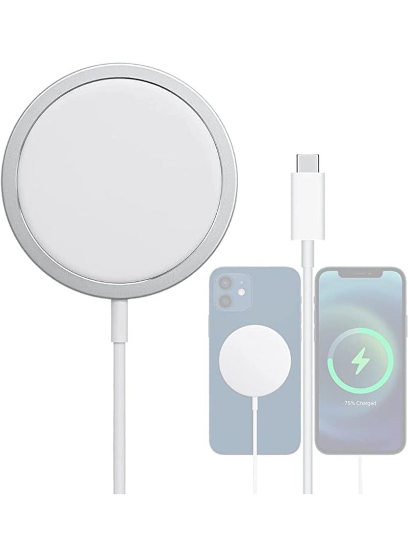 MUNTAQI شاحن لاسلكي سريع مغناطيسي احترافي – لوحة شحن كهربائية معتمدة Qi بقوة 15 واط مع محاذاة مغناطيسية قوية، تصميم فائق النحافة – متوافق مع سلسلة iPhone 15/14/13/12 وأجهزة MagSafe - Image 1