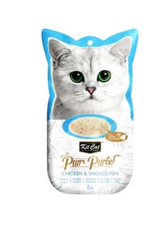 Kit Cat Puree Chicken & Smoked Fish 15gx4 Sachets 
