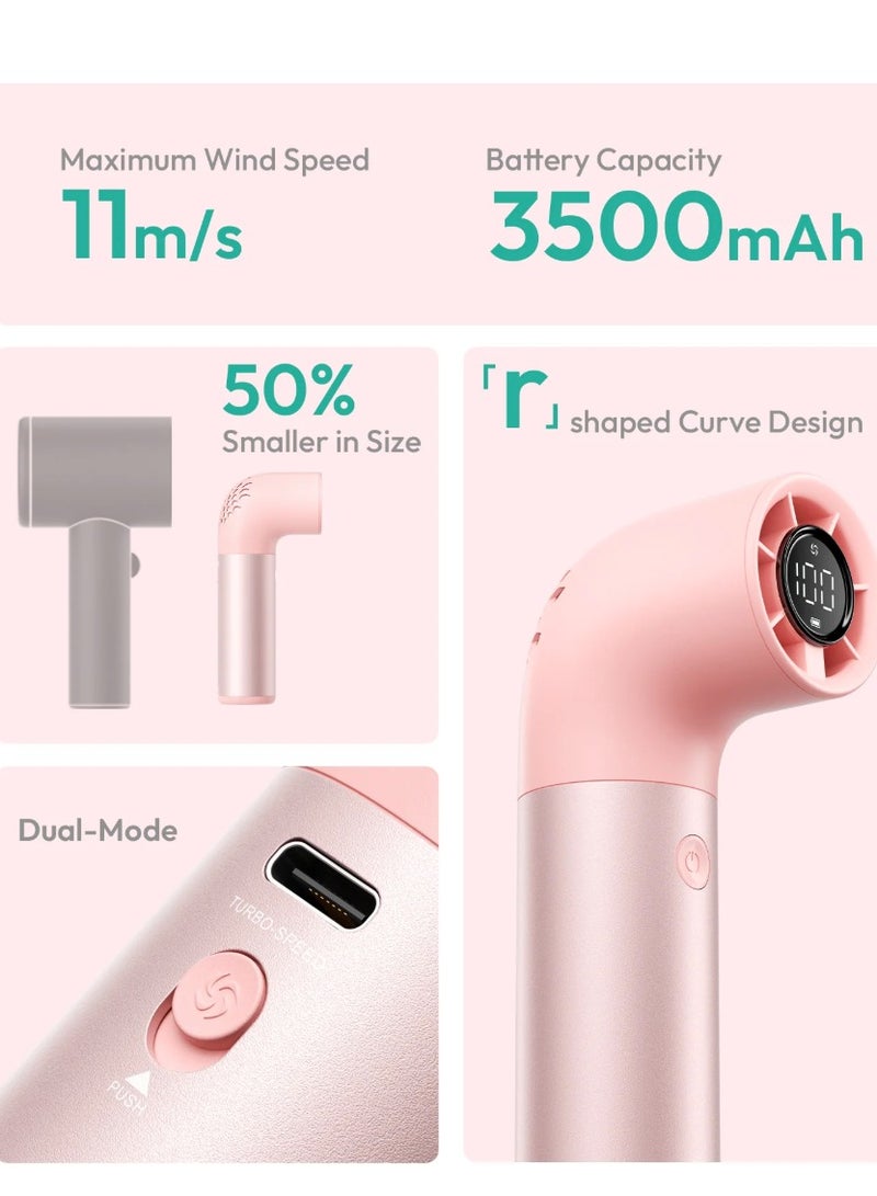 Aecooly Aero Pro Portable Turbo Electric High‑Speed Handheld Fan – 3500 mAh, 4 Standard Mode + 2 Turbo Mode, LED Display, USB‑C (Pink) - Image 3