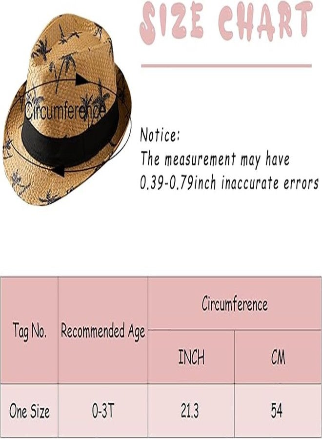INFISPACE Cotton Printed Fedora Short Brim Straw Hat | Compatible Travel Beach Hat for Boy's & Men's (15 and Above, Brown) - Image 3