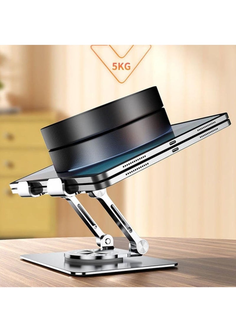 Generic - 360° Rotating Tablet Stand Metal Alloy Adjustable Height Rotation Bracket, Suitable For tablet Computers for Desk Ergonomic Foldable Metal Tablet Holder/Tablets/Mobile Phones - Image 1