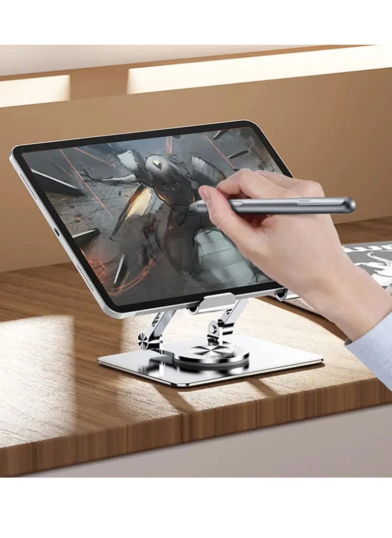 Generic - 360° Rotating Tablet Stand Metal Alloy Adjustable Height Rotation Bracket, Suitable For tablet Computers for Desk Ergonomic Foldable Metal Tablet Holder/Tablets/Mobile Phones - Image 1