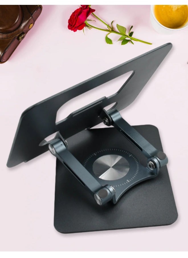 Generic - 360° Rotating Tablet Stand Metal Alloy Adjustable Height Rotation Bracket, Suitable For tablet Computers for Desk Ergonomic Foldable Metal Tablet Holder/Tablets/Mobile Phones - Image 1