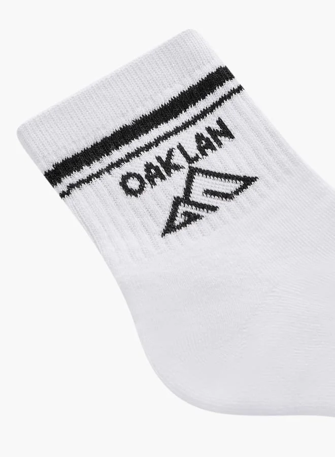 Oaklan by Shoexpress Logo Print Ankle Socks - Set of 5
