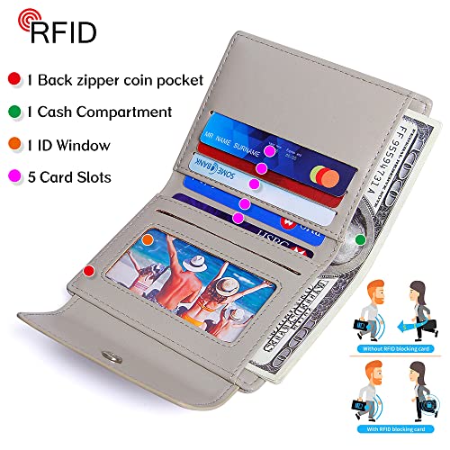 GEEAD Women's RFID Blocking Pu Leather Small Wallets, Slim Multi Card Holders Wallet for Women with Zipper Coin Pocket - Image 3
