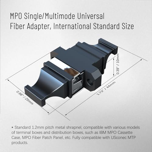Karono MTP/MPO Fiber Optic Adapter, 40G/100G Standard Flange Coupler Connector for Data Center Patching System for Usconec (Key Up to Key Down) - Image 2