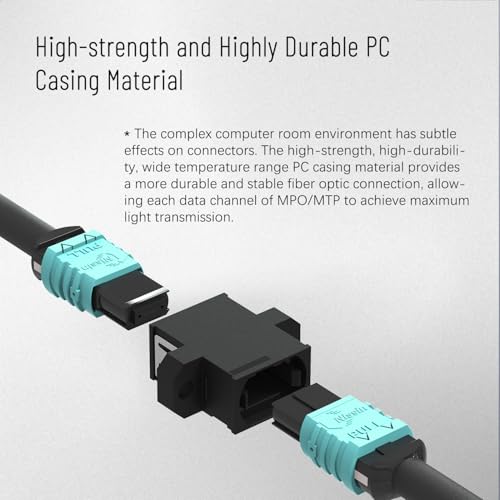 Karono MTP/MPO Fiber Optic Adapter, 40G/100G Standard Flange Coupler Connector for Data Center Patching System for Usconec (Key Up to Key Down) - Image 4