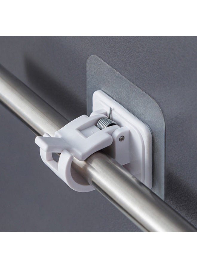 Self Adhesive Curtain Rod Bracket, No Drill Drapery Hooks Holder, Plastic Easy Sticky Curtain Rod Hooks，8 Pcs - Image 3