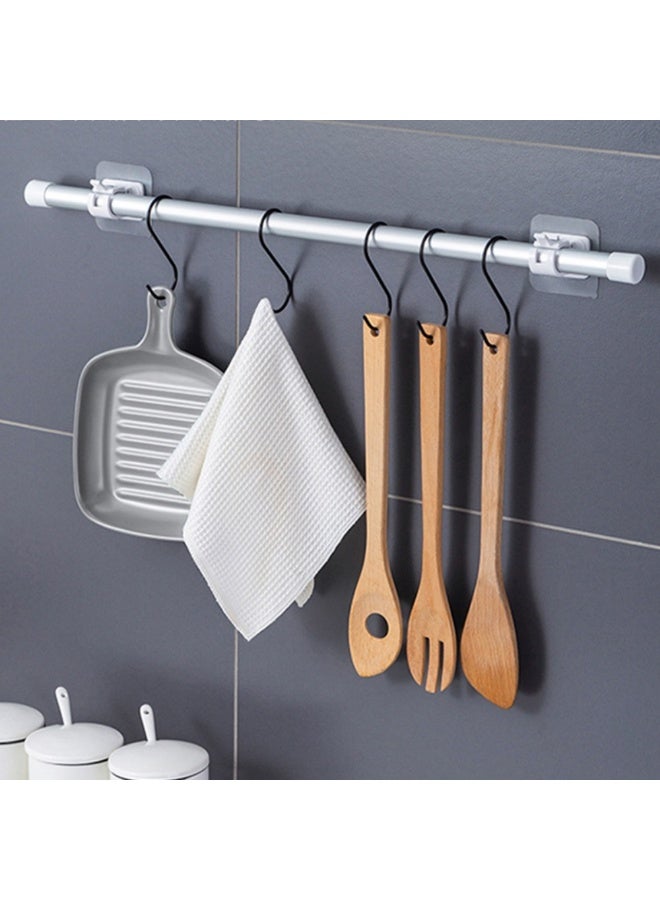 Self Adhesive Curtain Rod Bracket, No Drill Drapery Hooks Holder, Plastic Easy Sticky Curtain Rod Hooks，8 Pcs - Image 5