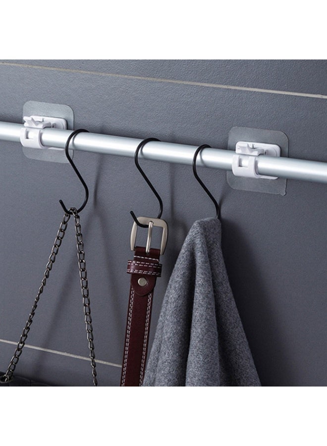 Self Adhesive Curtain Rod Bracket, No Drill Drapery Hooks Holder, Plastic Easy Sticky Curtain Rod Hooks，8 Pcs - Image 4