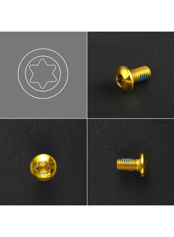 LEONTOOL 12 Pcs Bicycle Disc Brake Bolts M5x10mm MTB Rotor Bolts Gold Bicycle Rotor Screws Disc Rotor Bolts with 1 Pcs T25 Torx Wrench L for Road Bike Mountain Bike - Image 3