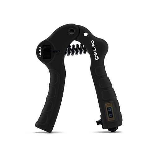 Solpro Grippax Adjustable Hand Grip Strengthener with Mechanical Counter for Men & Women | Adjustable 5 to 60 kg Resistance | Forearm, Wrist & Finger Strengthener | Home, Gym & Rehab Workouts (Black) - Image 1