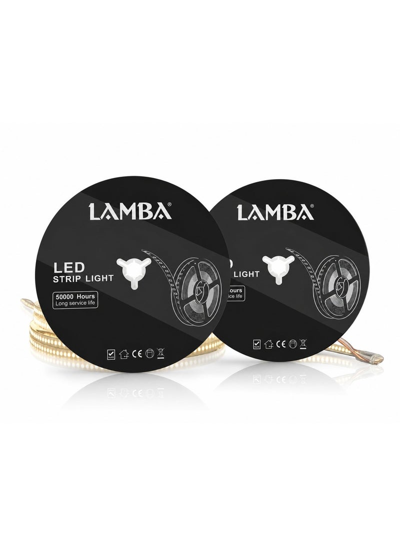 لمبة عرض 2 بكرة شريط ليد بروفايل 20 وات × 5 متر، إضاءة بيضاء، إجمالي 10 متر، LED Profile Strip للإضاءة الداخلية والديكورية، مناسب للأسقف والحوائط والأرفف، ضمان 3 سنوات - Image 3