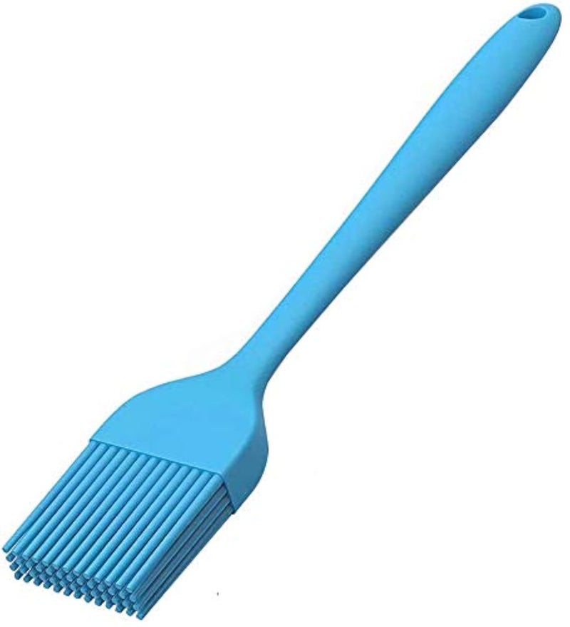 P-Plus International Silicone Basting Brush Set,Stainless Steel Basting Brush with Silicone Bristles for BBQ/Grilling/Pastry Kitchen Oil Brush for Dosa Tawa Pastry Brush (Pack 1(8 inch) Silicone Blue) - Image 1