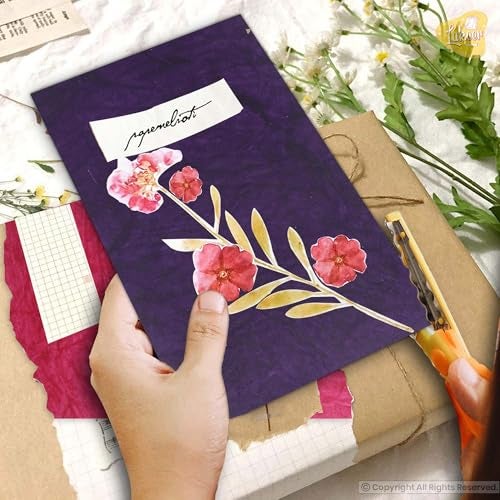 Lakeer A4 Handmade Paper Thick Mulberry Paper Pack Of 50 Sheets, Size: 29.7Cm X 21Cm Decorative Diy Craft Paper Piecing Scrapbook Wedding Decorative Making Flower Card Invitation,Watercolor - Image 5