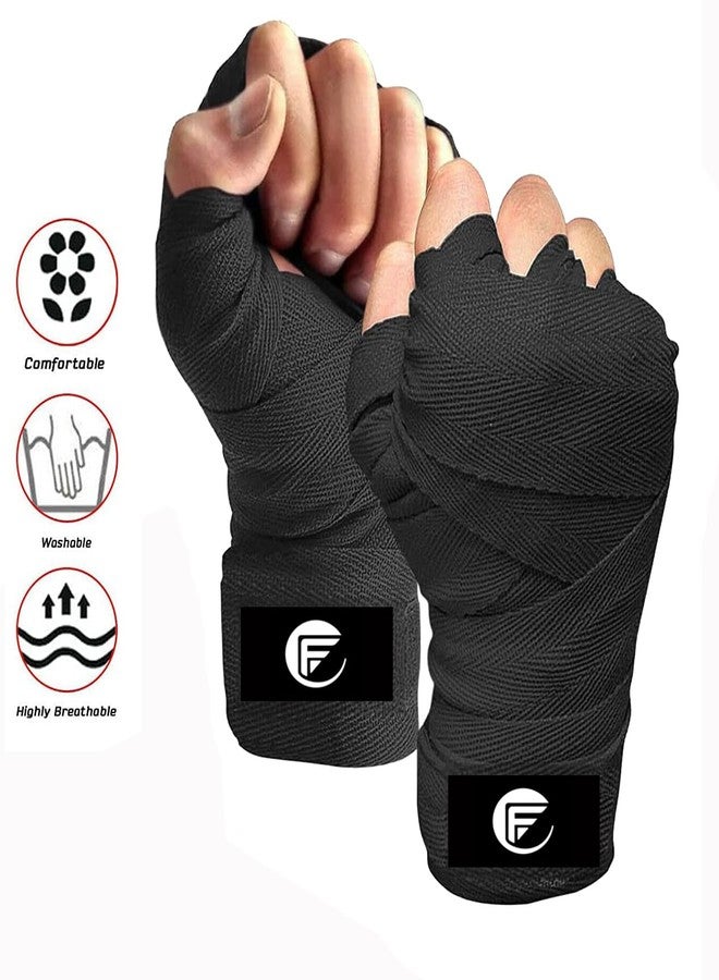 FELIDAE PRO Combo of Boxing Hand Wrap & Hand Bandage with Imported Skipping Rope Elastic Hand & Wrist Support for Gym, Workout, Kickboxing Martial Arts Punching Training -110 inch (Black) - Image 5