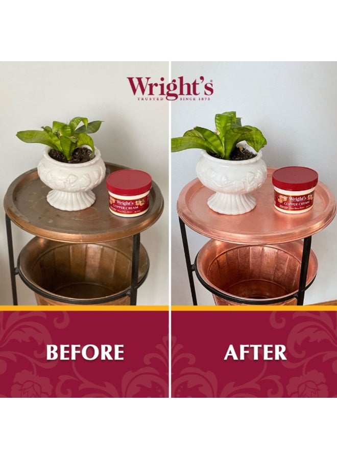 رايتس عبوتان من كريم رايتس لتنظيف النحاس والنحاس الأصفر – ينظف بلطف ويزيل التصبغات دون خدش، باللون الأبيض، سواء كان للاستخدام على أدوات المطبخ، قطع الديكور، المجوهرات أو المقتنيات – ٢٢٧ غرام. - Image 3