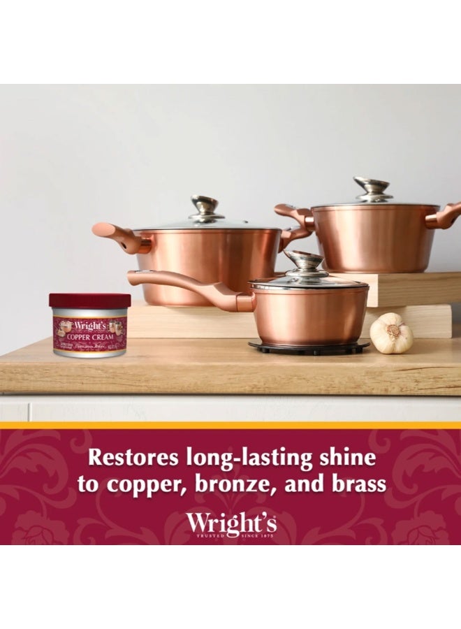 رايتس عبوتان من كريم رايتس لتنظيف النحاس والنحاس الأصفر – ينظف بلطف ويزيل التصبغات دون خدش، باللون الأبيض، سواء كان للاستخدام على أدوات المطبخ، قطع الديكور، المجوهرات أو المقتنيات – ٢٢٧ غرام. - Image 5