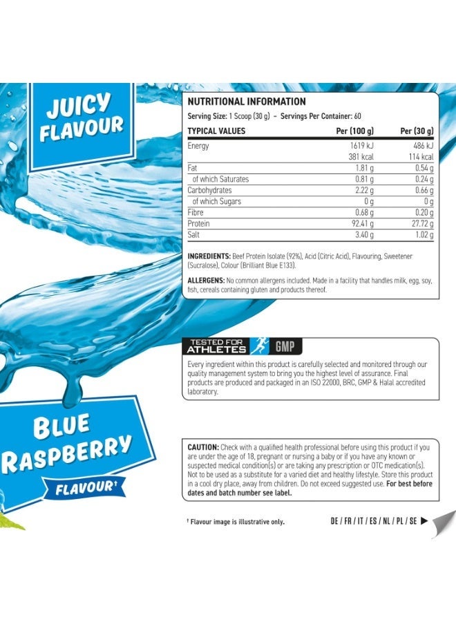 Applied Nutrition BEEF-XP Clear Beef Protein Isolate, Blue Raspberry Flavour, 60 Servings, Zero Fat & Sugar Hydrolysed Protein Formula - Image 4