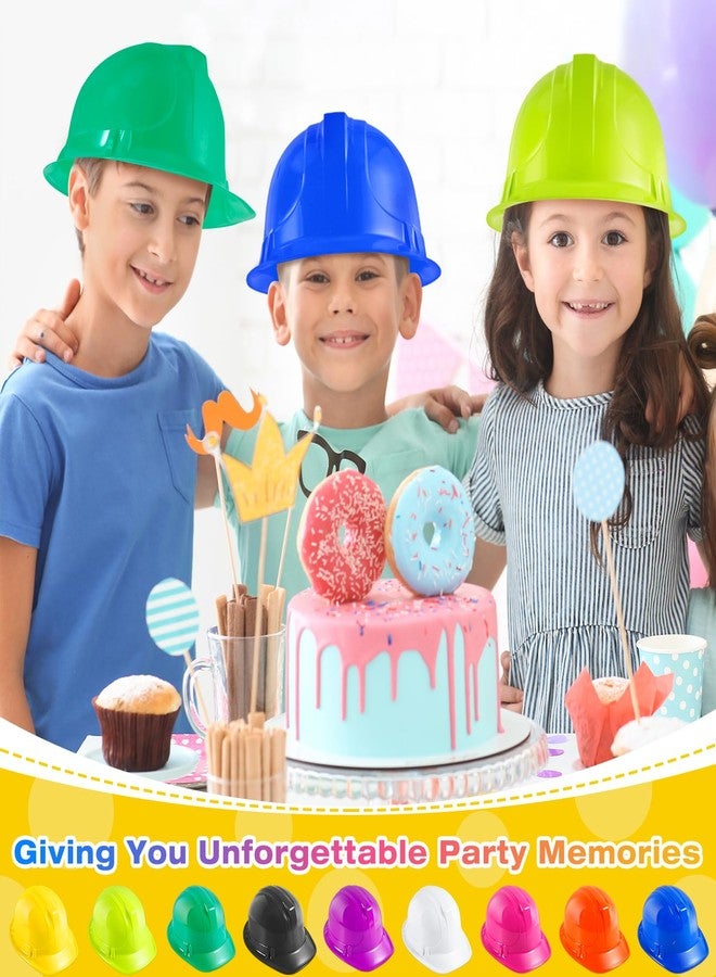 IJRPLM 60 Pcs Construction Party Hats Bulk, Construction Hard Hats, Soft Plastic Worker Helmet, Worker Caps Toys for Boys Girls, Worker Hat for Dress up Birthday Role Playing Party Supplies, 10 Color - Image 5