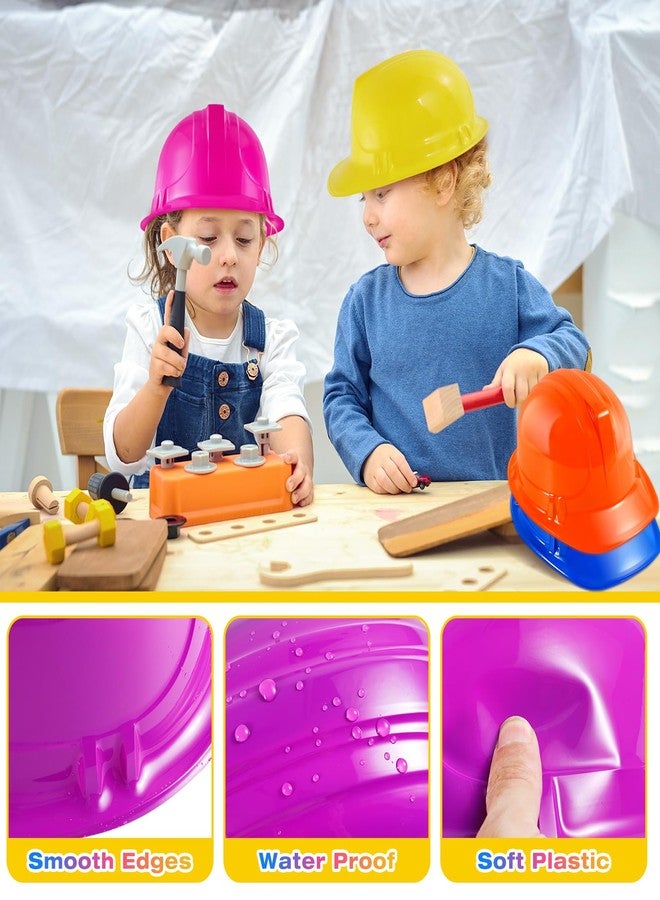 IJRPLM 60 Pcs Construction Party Hats Bulk, Construction Hard Hats, Soft Plastic Worker Helmet, Worker Caps Toys for Boys Girls, Worker Hat for Dress up Birthday Role Playing Party Supplies, 10 Color - Image 4