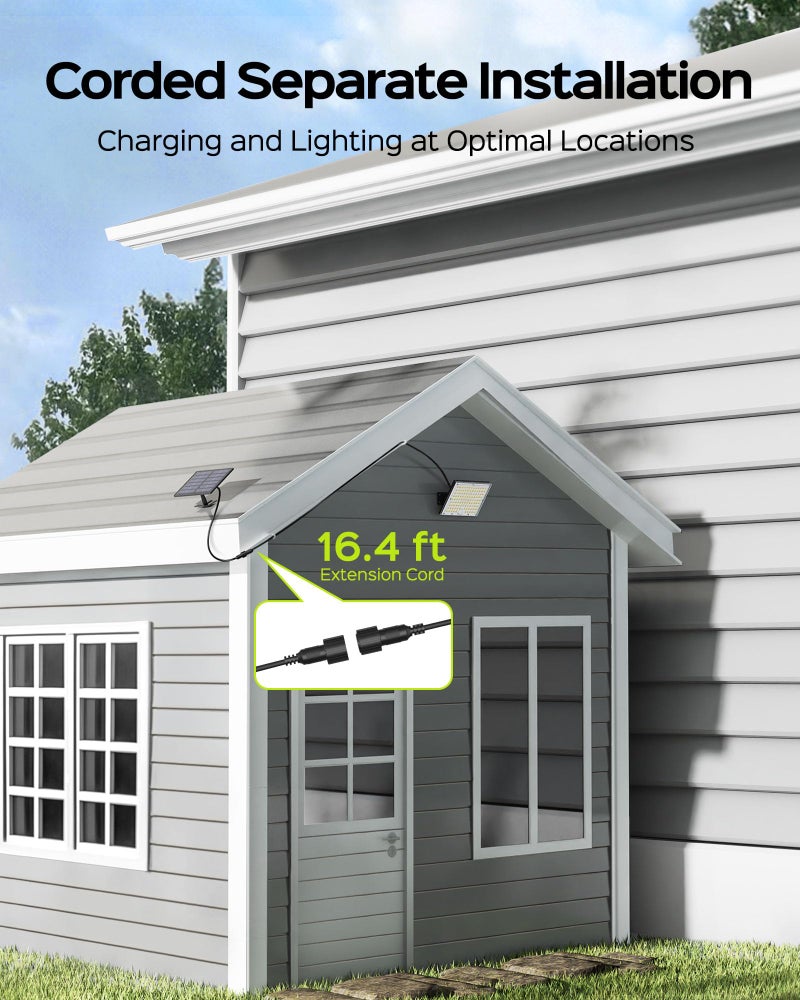 JACKYLED Solar Lights Outdoor with Motion Sensor, 113LED Cool White Solar Flood Lights, Waterproof Dusk to Dawn Solar Powered Security Spot Lights for Porch Patio Yard Garage, 1 Pack - Image 2