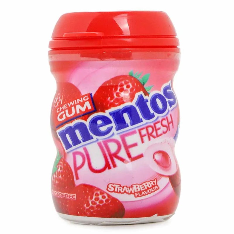 Mentos Pure Fresh Strawberry Flavour Chewing Gum - 10pcs