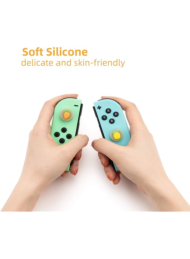GEEKSHARE Fruit Theme Thumb Grip Caps Compatible With Nintendo Switch & Switch Lite Only Soft Silicone Joystick Cover 4Pics Carrot And Pineapple - Image 3