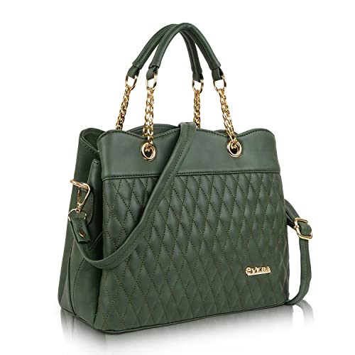 EVEDA Synthetic Vegan Leather Classic Chain Strap Top Handle Handheld Shoulder Crossbody Water Resistant Handbag For Women - Image 1