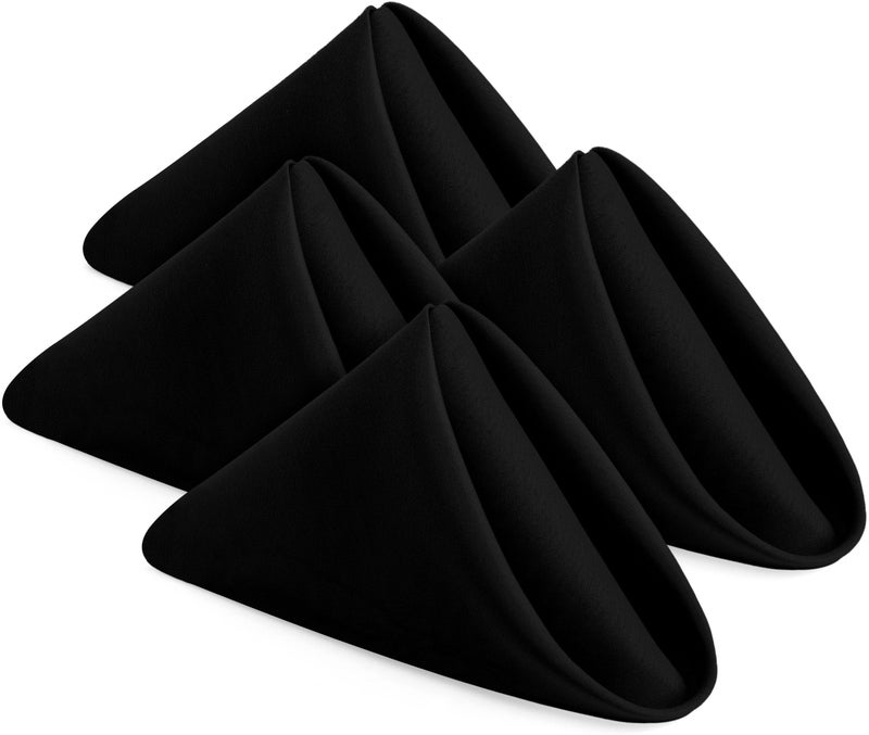 Utopia Home 24 Pack Black Cloth Napkins 18x18 Inches 100 Polyester Hemmed Edges Washable and Reusable Ideal for Parties Weddings and Dinners