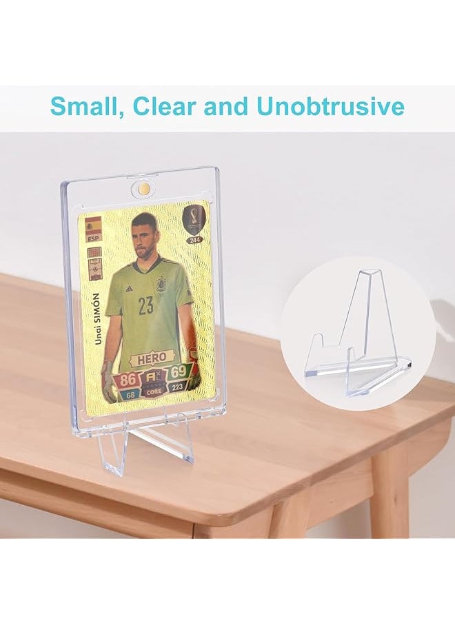 erorex - 20 Packs Card Display Stand Sturdy And Stable Premium Acrylic Sports Card Holder Versatile Use Clear Mini Easel Stand For Challenge Coins Psa Graded Baseball Trading Cards 2.2 Inch - Image 1
