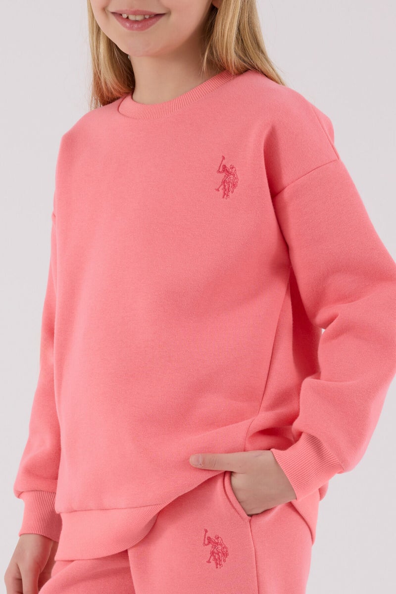 يو اس بولو اسن و إس بولو أسن طقم رياضي وردي نيون للبنات - Image 4