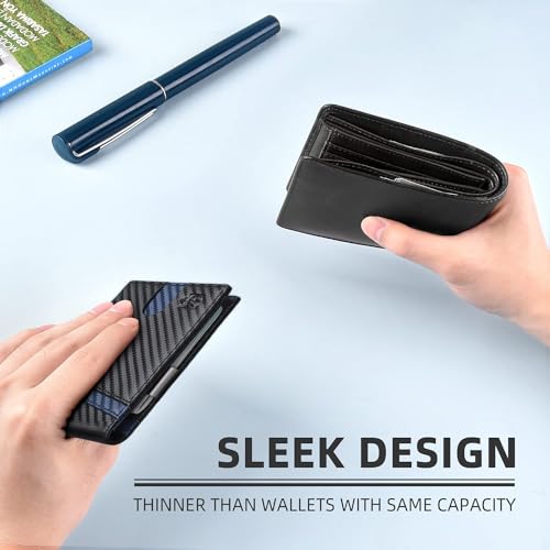 Zitahli Money Clip Wallets for Men,Slim Bifold Wallet 10-12 Cards, Mens Leather Wallet with ID Window,RFID Blocking Thin Minimalist Credit Card Holder,Gifts for Him - Image 3