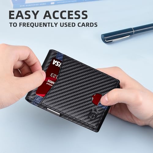 Zitahli Money Clip Wallets for Men,Slim Bifold Wallet 10-12 Cards, Mens Leather Wallet with ID Window,RFID Blocking Thin Minimalist Credit Card Holder,Gifts for Him - Image 4