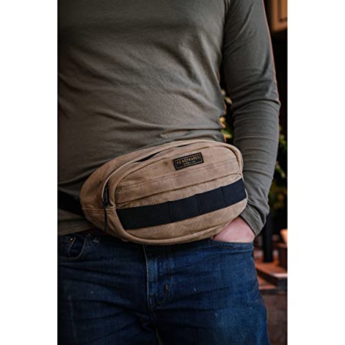 Readywares Waxed Canvas Sling Large Fanny Pack Outdoor Sport Hiking Travel Belt Bag Waist Bag for Men Large Fanny Packs for Women Fanny Pack for Men - Image 3